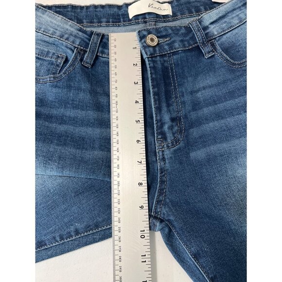KanCan Midrise Supper Skinny Jeans Womens Size 9/28 NWT Medium Wash Whiskering - Picture 9 of 11